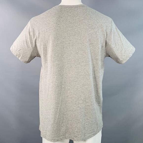 RRL by RALPH LAUREN Size XL Heather Grey Logo Print Cotton T-shirt - Picture 4 of 7